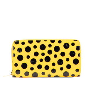 Louis Vuitton Monogram Vernis Patent Dot Infinity Zippy Wallet Jaune Black